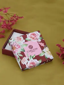 Carlton London 18kt Rose Gold Plated CZ Pendant with Chain