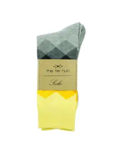 The Tie Hub Men Patterned Combed Cotton Calf-Length Socks