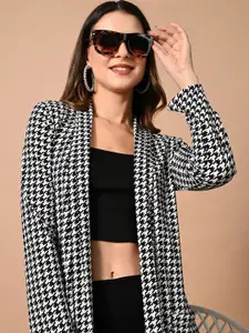 IUGA Women Checked Tie-Up Shrug