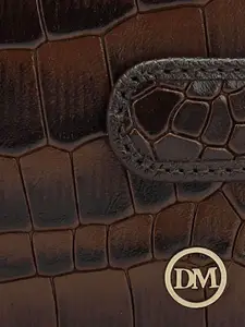 Da Milano Men Textured Leather Money Clip