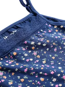 Honeyhap Girls Pack Of 3 Polka Dot & Floral Printed Sleeveless Knit Camisoles