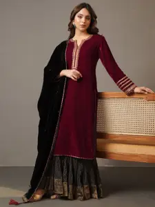 JAYPORE Printed Flared Maxi Skirt