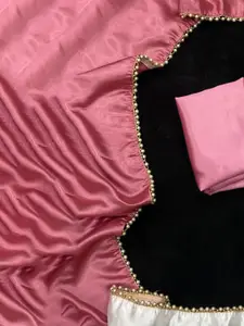 KALINI Colourblocked Beads and Stones Satin Saree