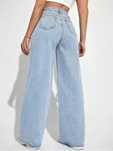 BAESD Women Comfort Wide Leg Light Fade Stretchable Jeans