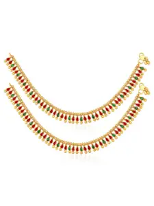 Peora Gold-Plated Artificial Stones Anklet