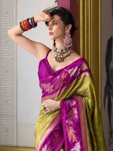 Mitera Ethnic Motifs Woven Design Zari Banarasi Saree