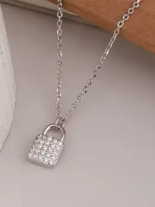 PALMONAS Sterling Silver Rhodium-Plated Necklace