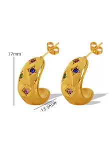 DressBerry Circular Half Hoop Earrings