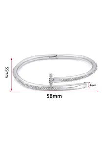 DressBerry Women 2 American Diamond Antique Gold-Plated Kada Bracelet