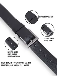 Metronaut Men Textured Leather Formal Belt