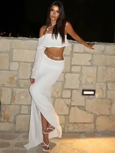 MIAKEE Strapless Top With Skirt Co-Ords