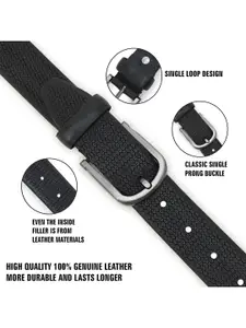 Metronaut Men Textured Leather Formal Belt