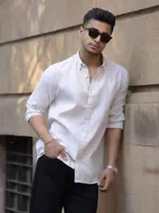 Powerlook Men Opaque Striped Casual Shirt