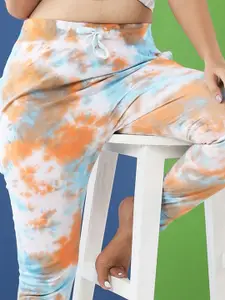 LAPPEN FASHION Tie Dye Cotton Mid Rise Lounge Pant