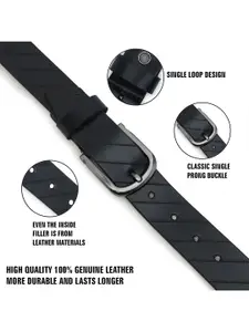 Metronaut Men Textured Leather Formal Belt