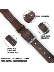 Metronaut Men Textured Leather Formal Belt