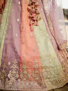 panchhi Embroidered Beads and Stones Semi-Stitched Lehenga & Unstitched Blouse With Dupatta