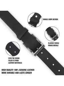 Metronaut Men Textured Leather Formal Belt