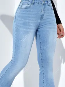 BAESD Women Comfort Bootcut Light Fade Stretchable Jeans