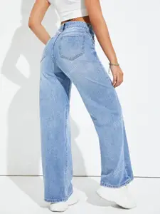 BAESD Women Comfort Wide Leg Light Fade Stretchable Jeans