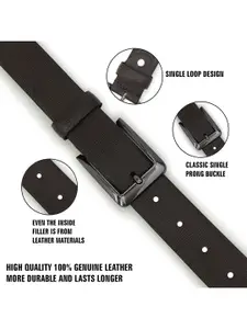 Metronaut Men Textured Leather Formal Belt