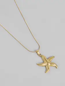 DressBerry Gold Toned Minimal Starfish Chain With Pendant