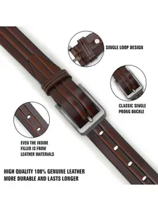 Metronaut Men Textured Leather Formal Belt