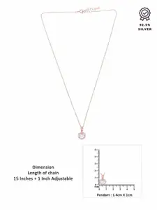 KAI JEWEL Rose Gold-Plated Stone-Studded Pendants With Chains