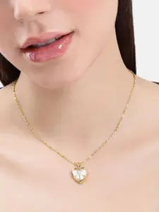 DressBerry Heart Shaped Stone-Studded Pendants with Chain