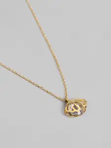 DressBerry Gold Toned Minimal Shell Chain With Pendant