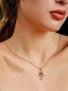 Soraya Luxe 925 925 Sterling Silver 18K Gold Plated Guardian's Gaze Pendant & Chain