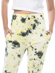 LAPPEN FASHION Women Tie & Dye Cotton Mid Rise Joggers