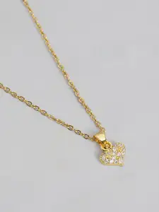 DressBerry Heart Shaped Stone-Studded Pendants with Chains