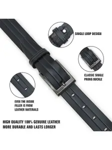 Metronaut Men Textured Leather Formal Belt