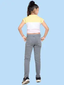 ADBUCKS Girls Low Distress Stretchable Jeans