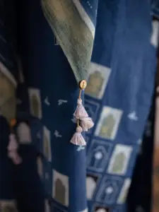 THE INDIAN ETHNIC CO Boond Indigo Ajrakh MulMul Cotton Scarf