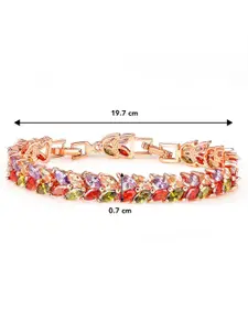 Peora Women 2 Cubic Zirconia Rose Gold-Plated Wraparound Bracelet