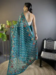 LeeliPeeri Designer Embroidered Net Designer Saree