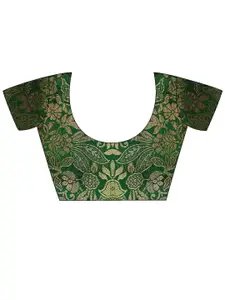 Sangria Woven Design Party Wear Saree With Matching Blouse