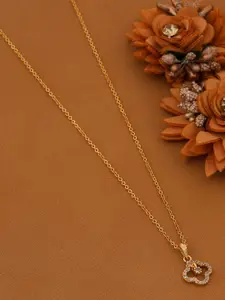 Boghra Sales Set Of 3 Gold-Plated Artificial Stones Studded & Beaded Pendants With Chains