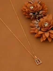 Boghra Sales Set Of 3 Gold-Plated Artificial Stone-Studded & Beaded Pendant With Chain