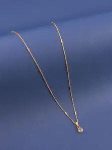 Boghra Sales Set Of 3 Gold-Plated American Diamond Studded Pendants With Chains