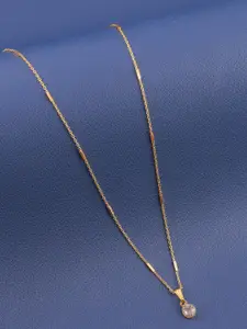 Boghra Sales Set Of 3 Gold-Plated American Diamond Studded & Beaded Pendants With Chains