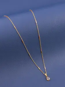 Boghra Sales Set Of 3 Gold-Plated American Diamond Studded Pendants With Chains