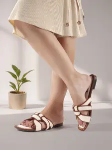 THE WHITE POLE Fashionable Trending Casual Flatform Slip On Sandals