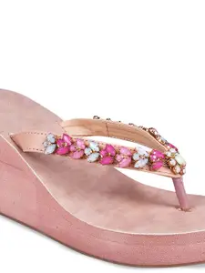 TRYME Women Embellished Wedge Sandals