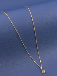 Boghra Sales Set Of 3 Gold-Plated American Diamond Studded Pendant With Chain