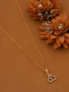 Boghra Sales Set Of 3 Gold-Plated American Diamond Studded Pendants With Chains