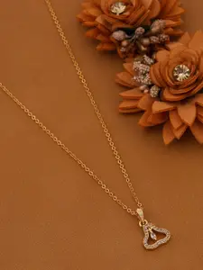 Boghra Sales Set Of 3 Gold-Plated American diamond-Studded Pendants With Chains