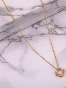 Boghra Sales Set Of 3 Gold-Plated American Diamond Studded & Beaded Pendants With Chains